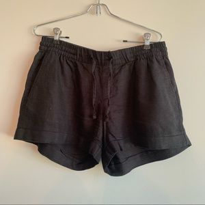 Black Linen Shorts